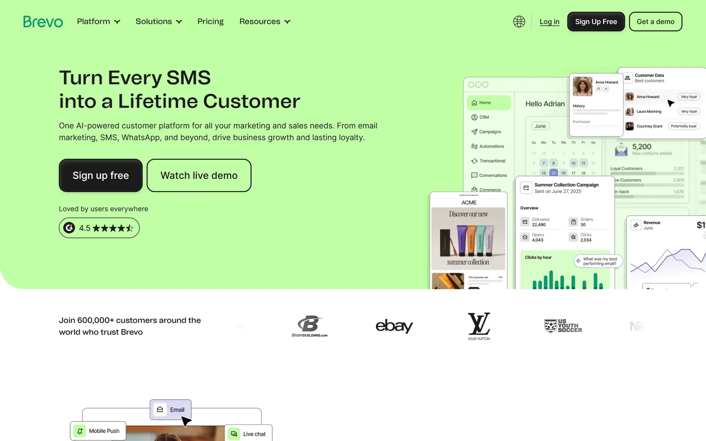 Brevo homepage