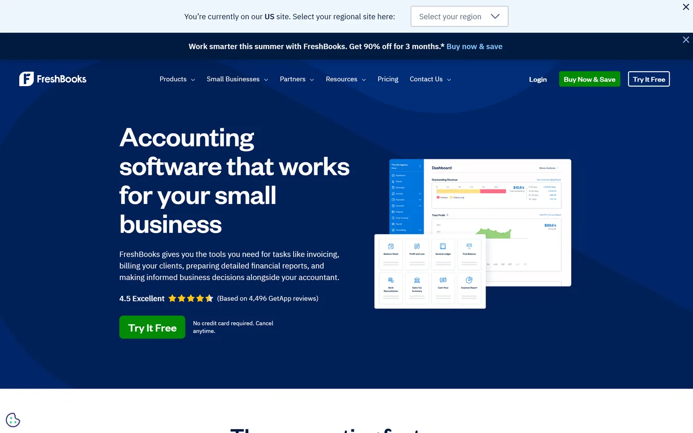 FreshBooks product page