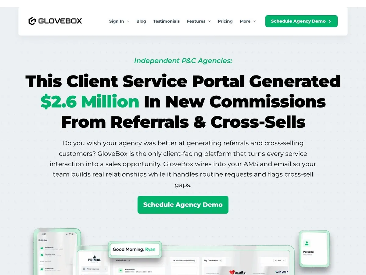 GloveBoxCRM interface