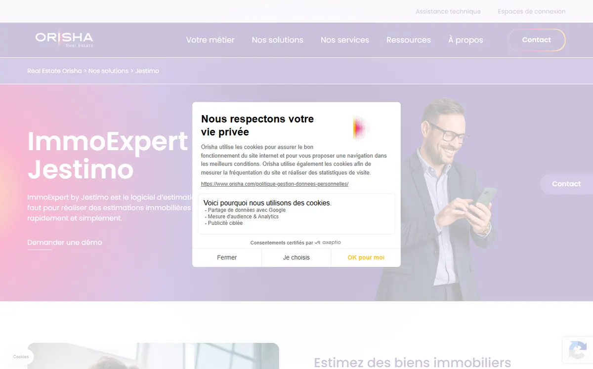 Site officiel de Jestimo (ImmoExpert)