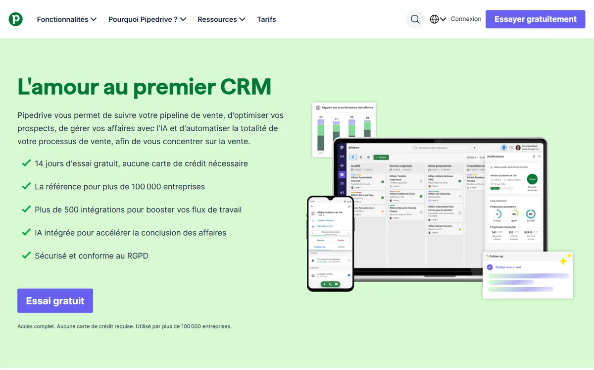 Site officiel de Pipedrive
