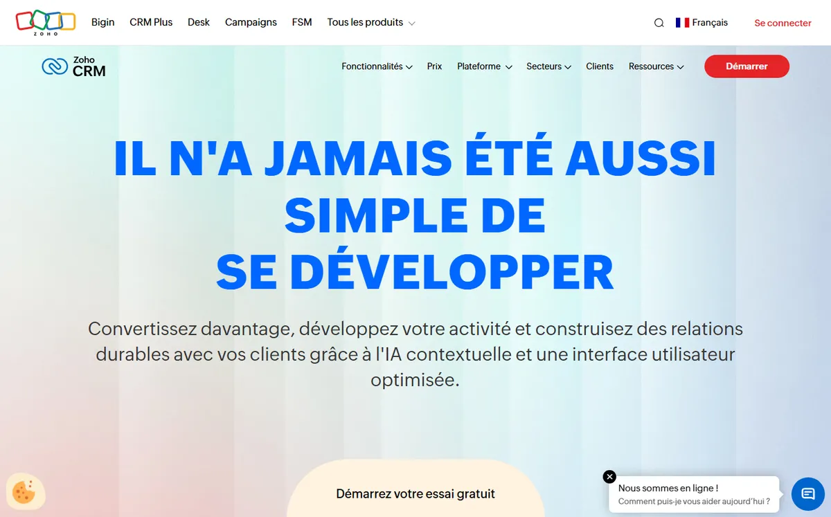 Zoho CRM official website
