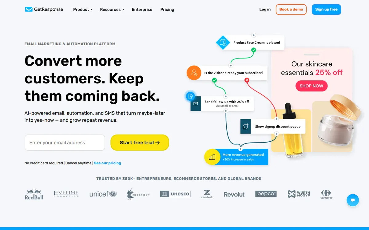 GetResponse official website