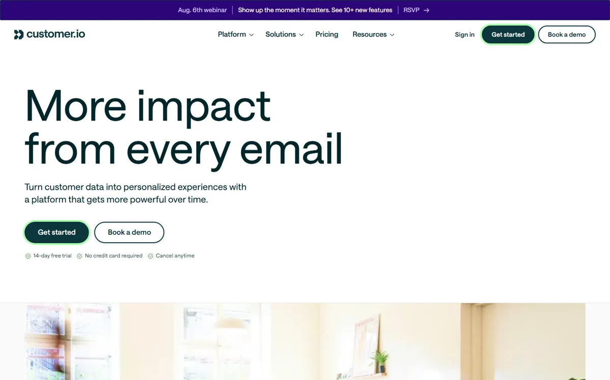 Customer.io official website