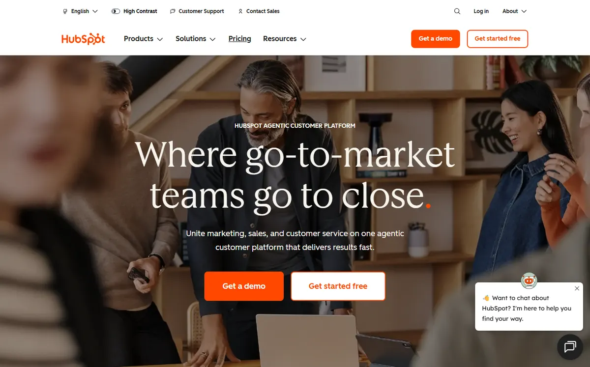 HubSpot official website