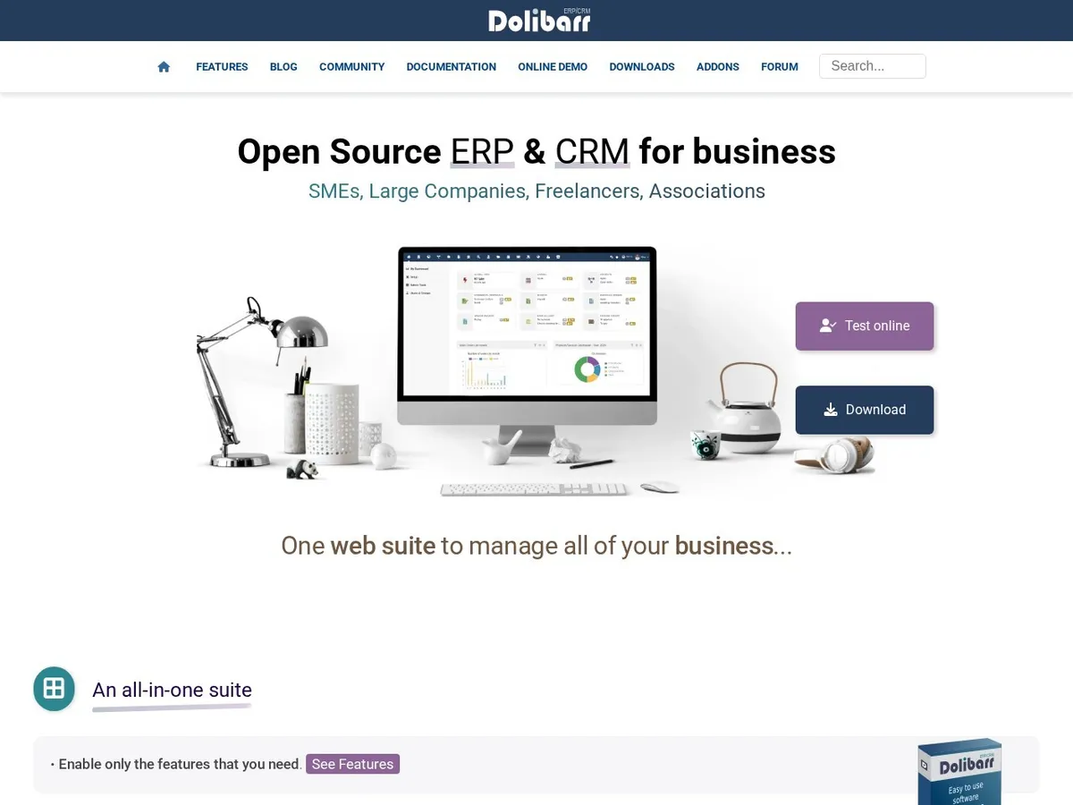 Interface de Dolibarr
