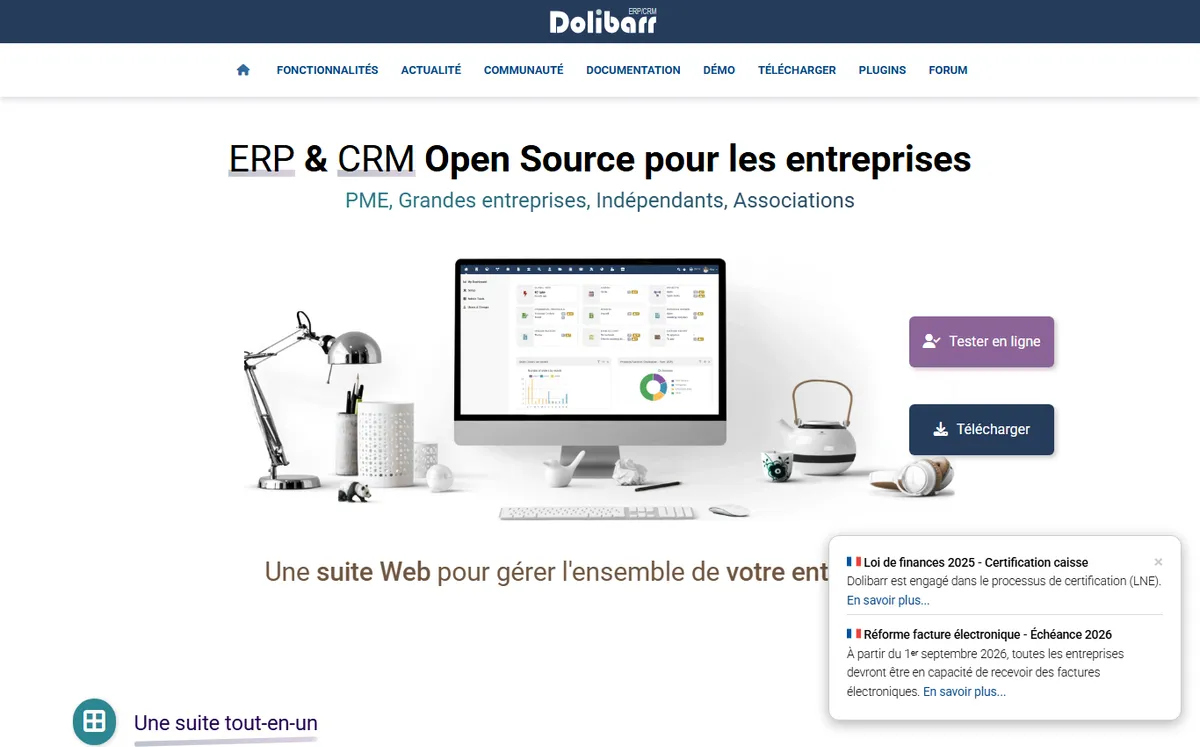 Site officiel de Dolibarr