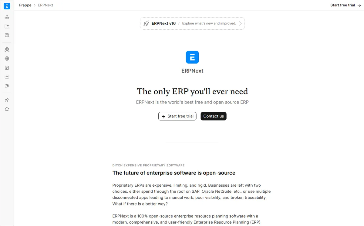 ERPNext official website