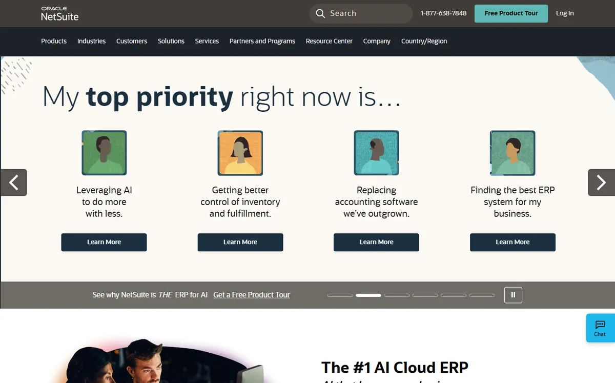 Oracle NetSuite official website