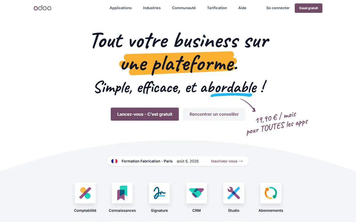 Odoo official website