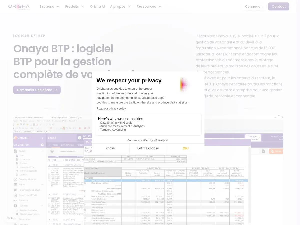 Interface de Onaya
