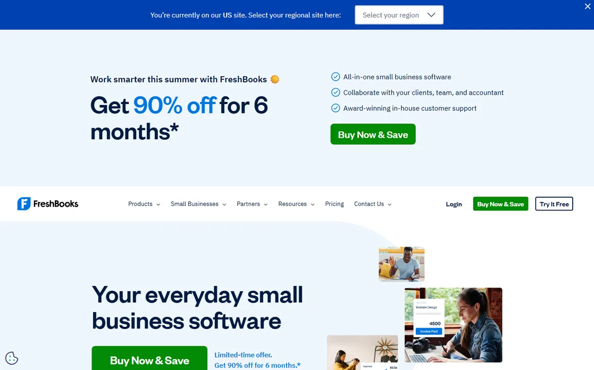 FreshBooks official website