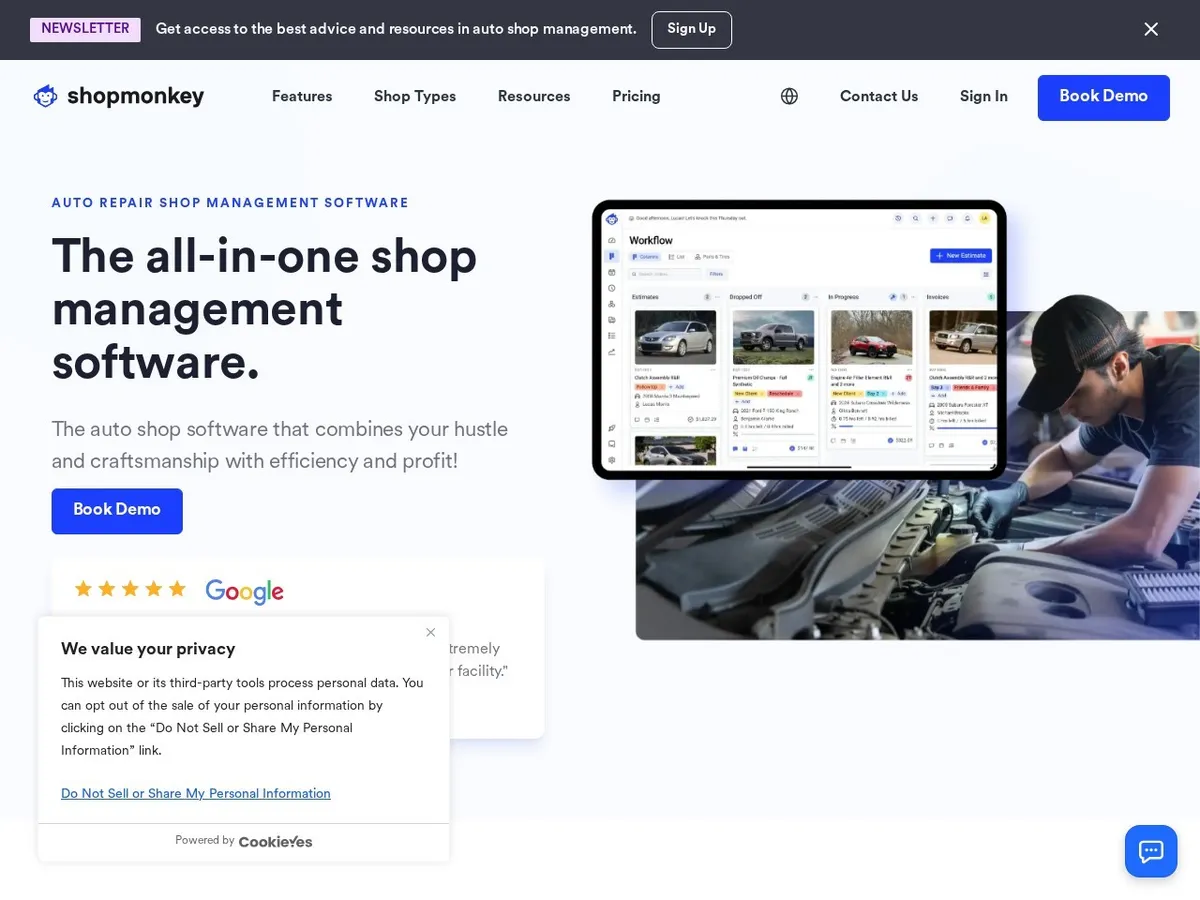 Shopmonkey interface