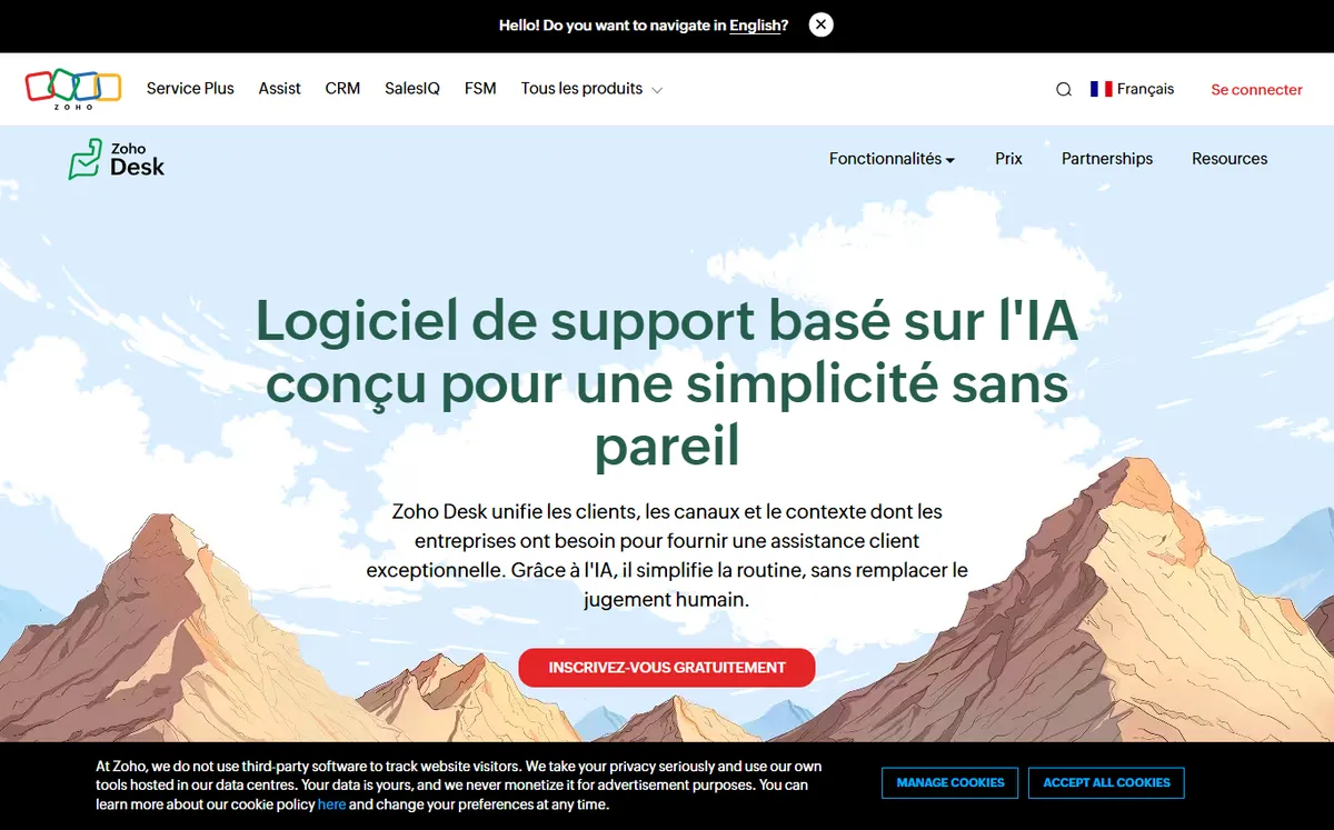 Zoho Desk official website