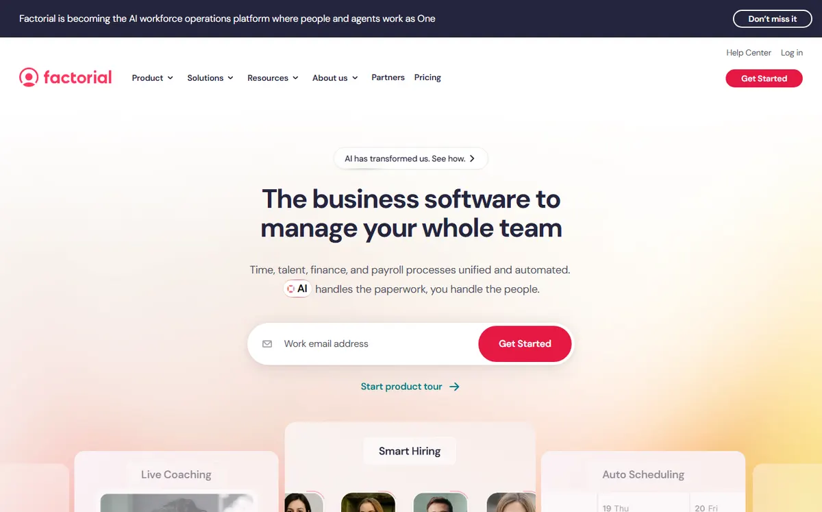 Site officiel de Factorial