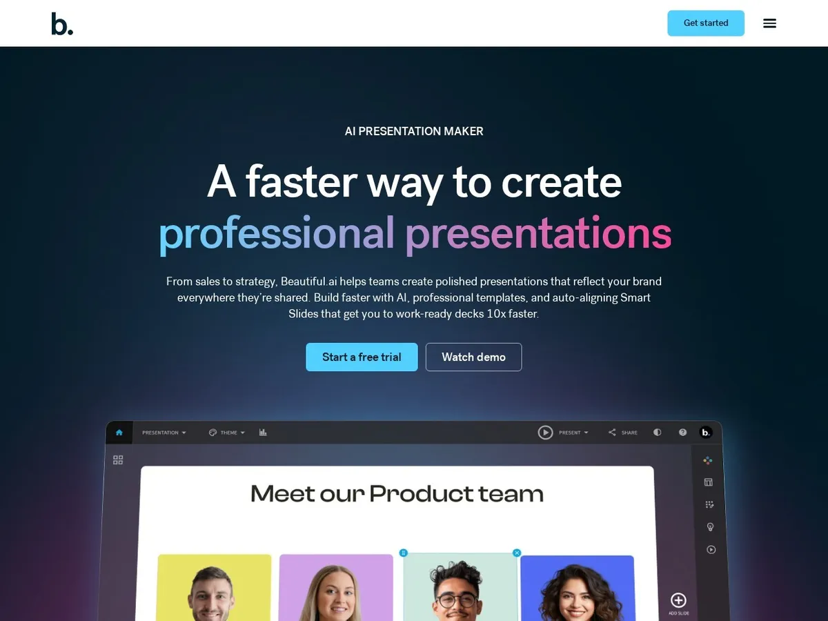 Interface de Beautiful.ai