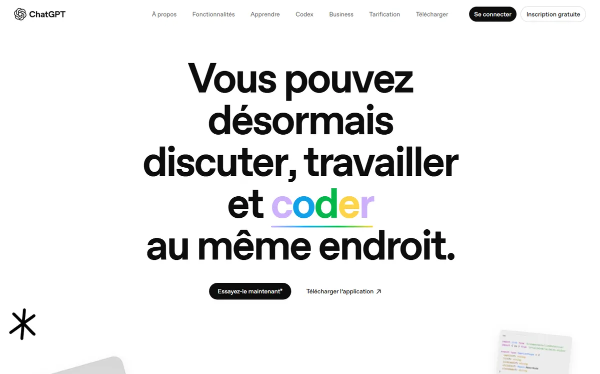 ChatGPT interface
