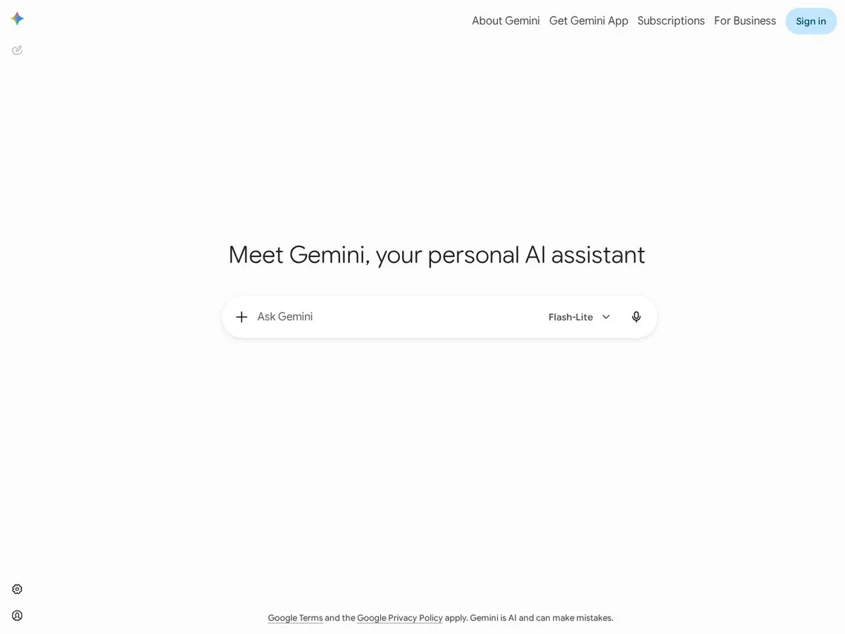 Interface de Gemini