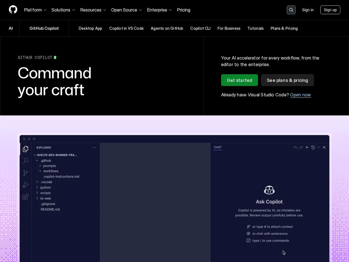GitHub Copilot interface