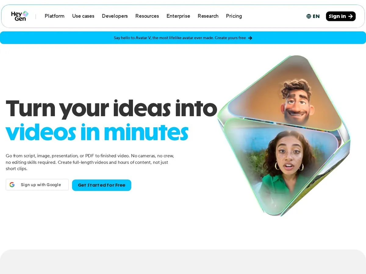 HeyGen interface