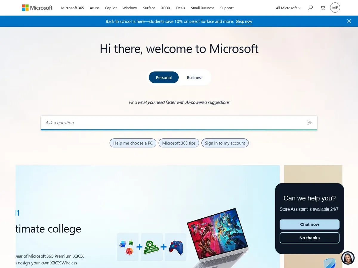 Microsoft Copilot interface