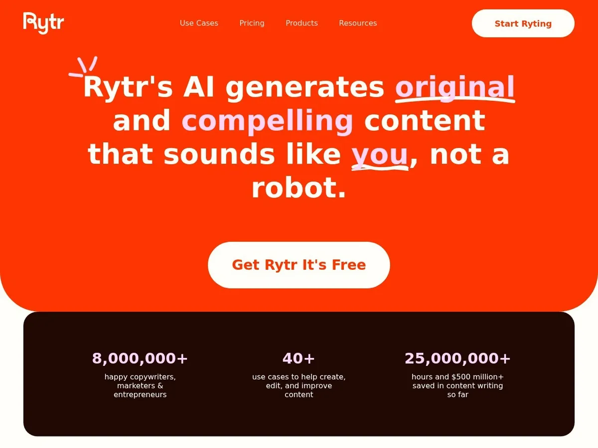Rytr interface