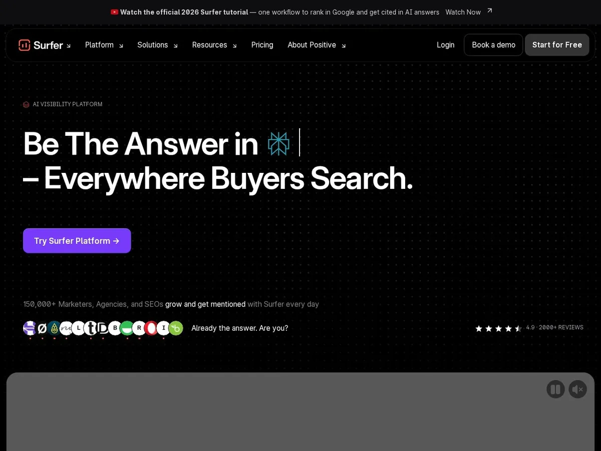 Interface de Surfer SEO