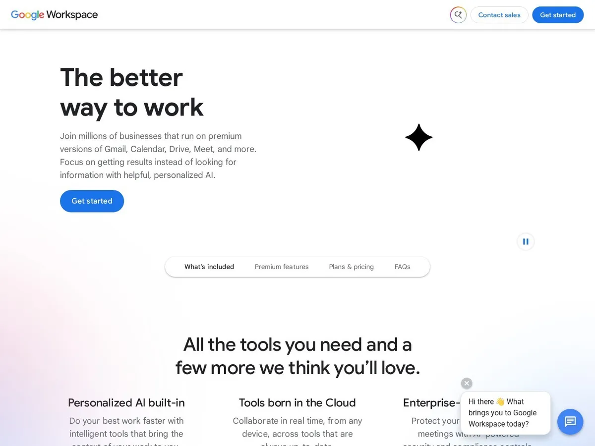 Interface de Google Workspace