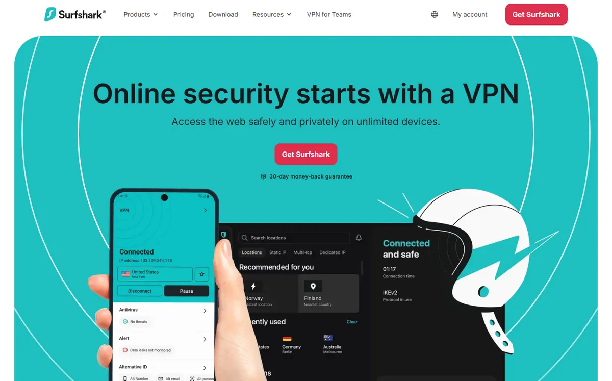 Surfshark official website