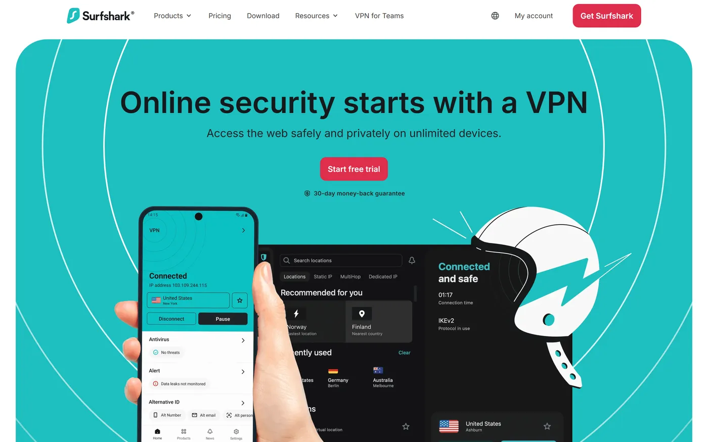 Surfshark homepage