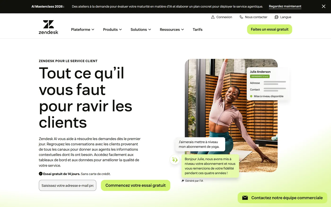 Zendesk product page