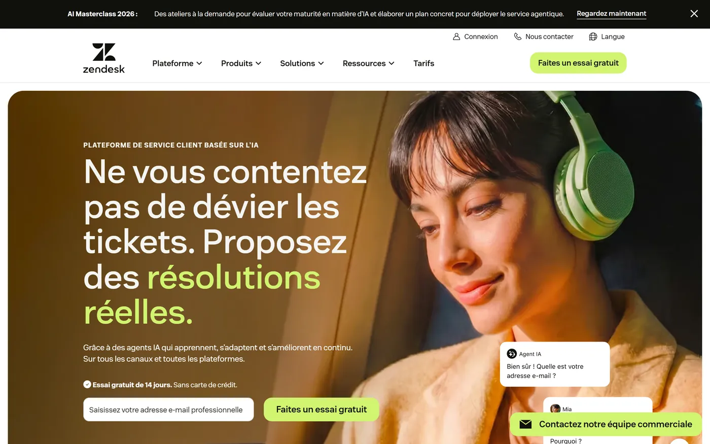Zendesk homepage