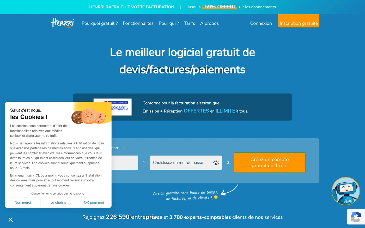 Page d'accueil de Henrri