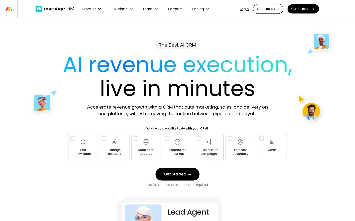 monday CRM homepage