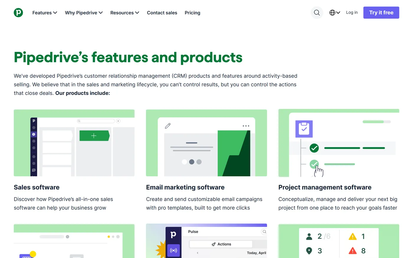 Pipedrive product page